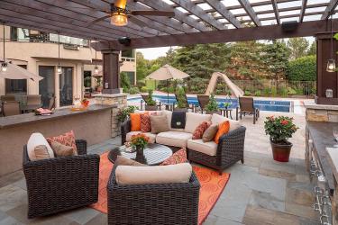 oversized bluestone pavers outdoor living room patio and paver pool deck