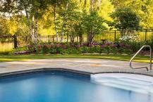 Swimming Pool Landscaping with Aluminum Fencing