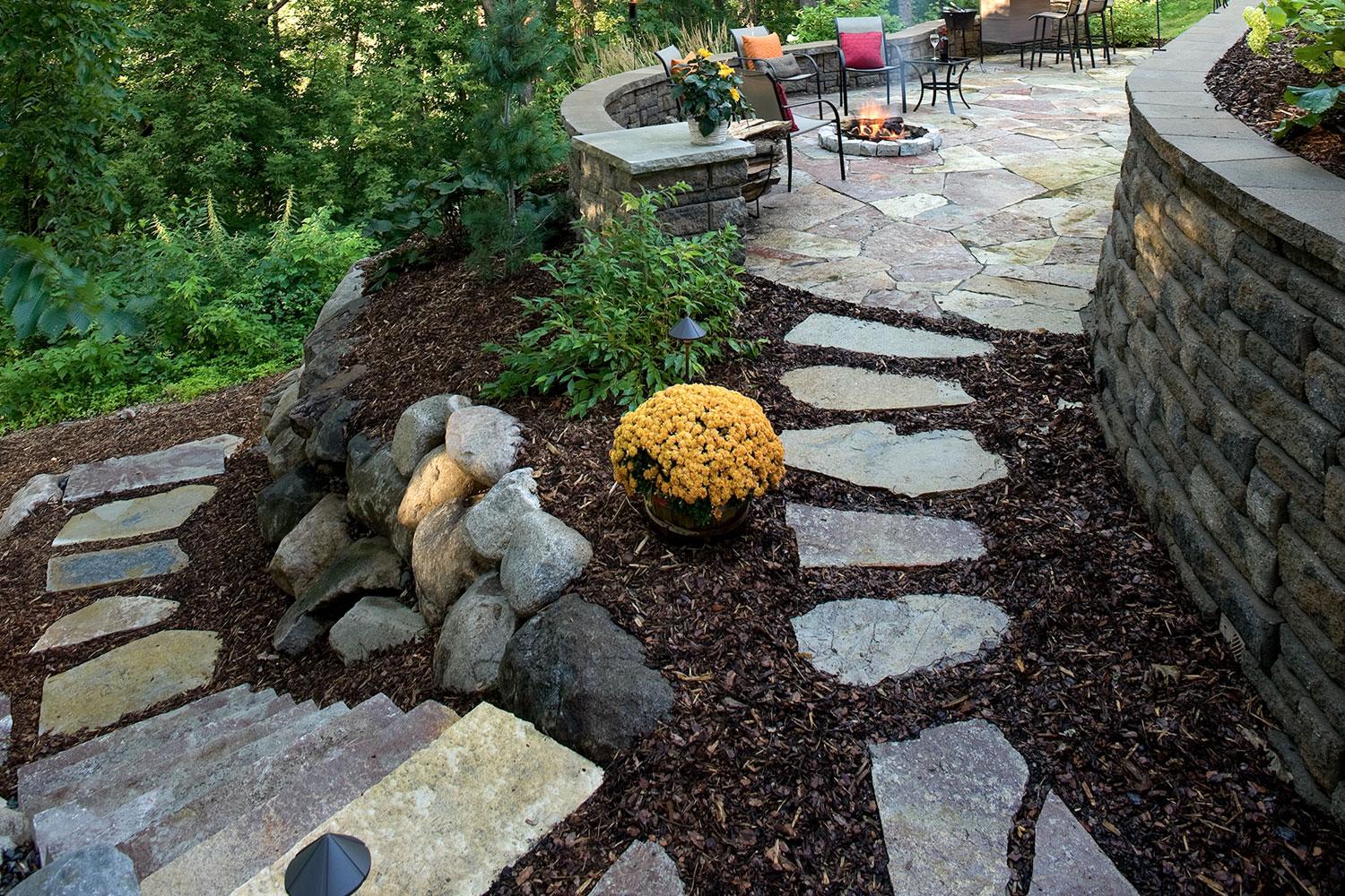 Chilton Flagstone and Steps in Apple Valley Mn Landscape