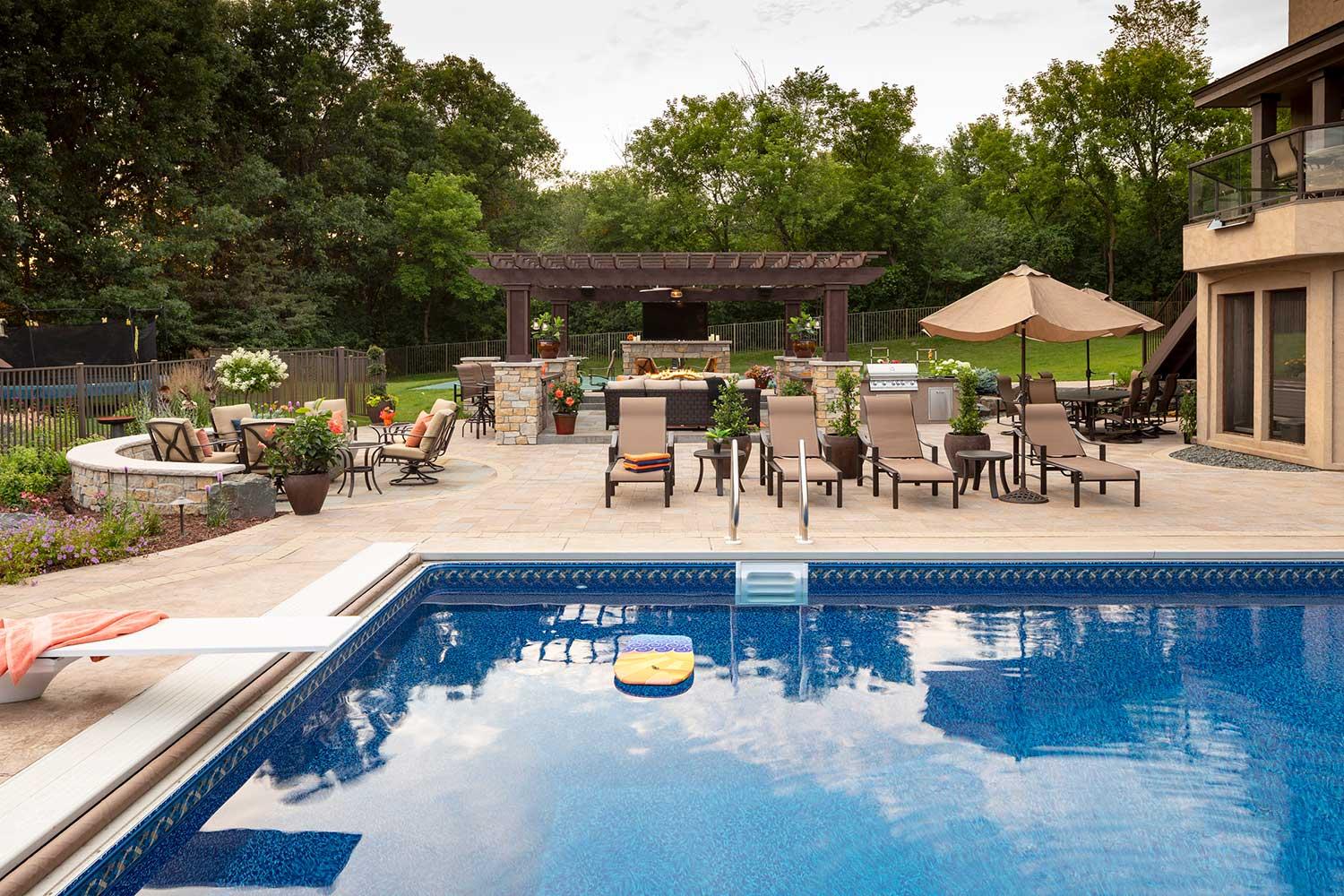 resort backyard with swimming pool