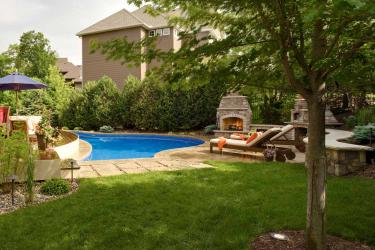 small backyard pool and small side yard to match