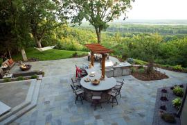 Bluestone patio and custom outdoor kitchen 