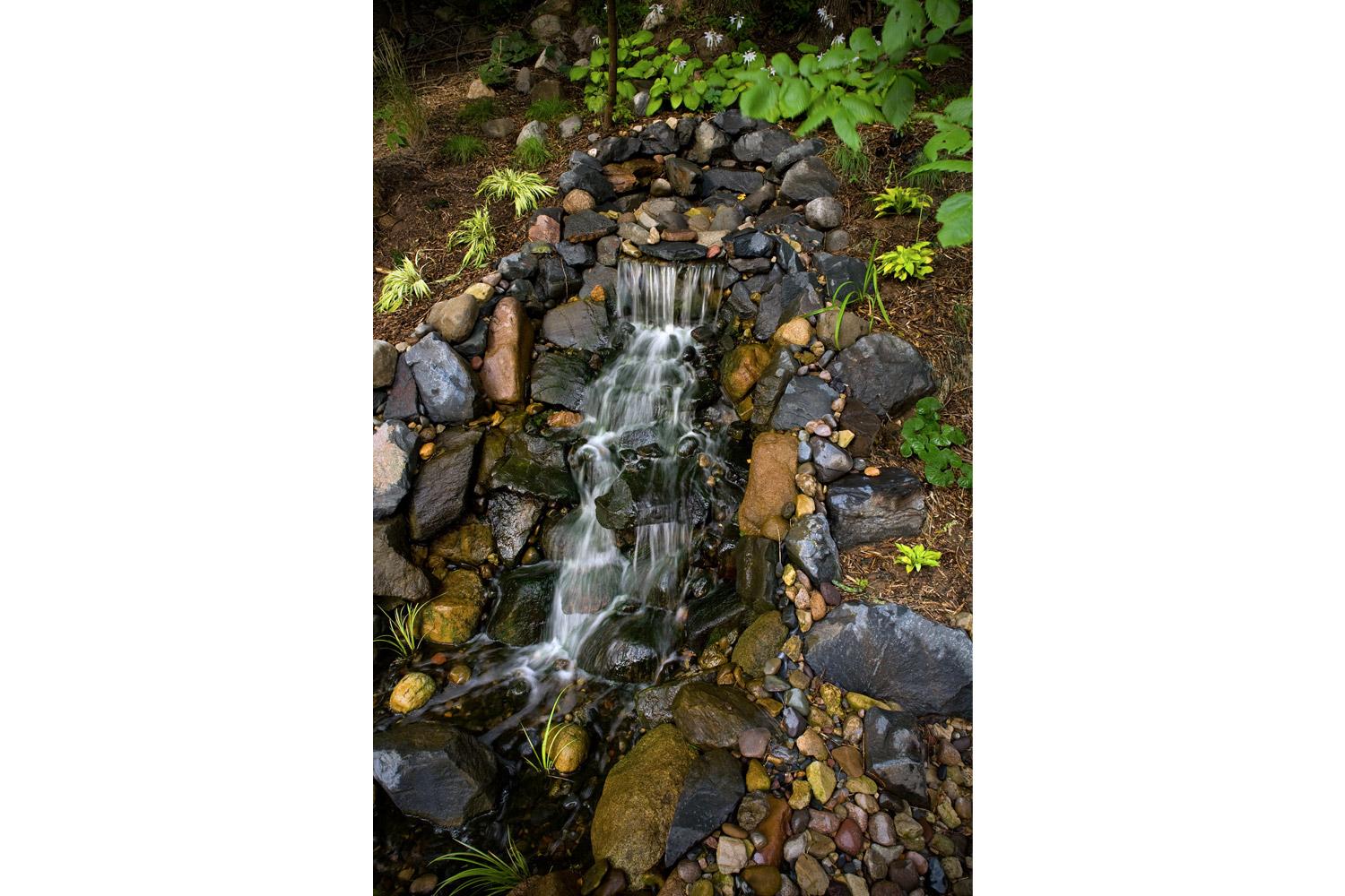 backyard water fall and stream