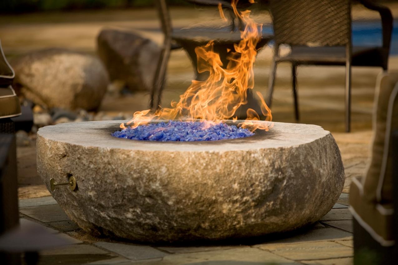Stone Paver Fire Pits Fireplaces And, How To Add Glass Fire Pit