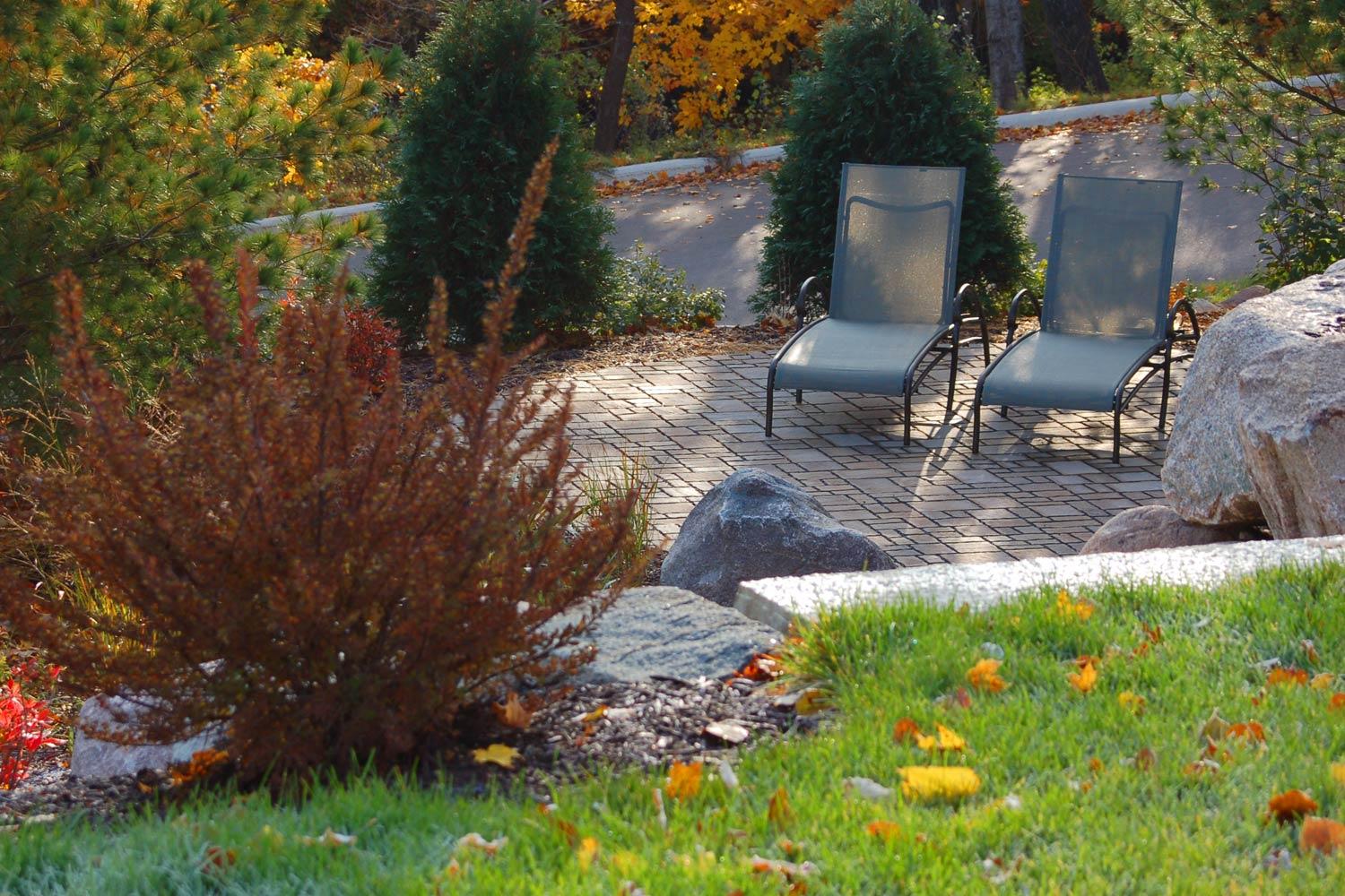 permeable paver seating patio