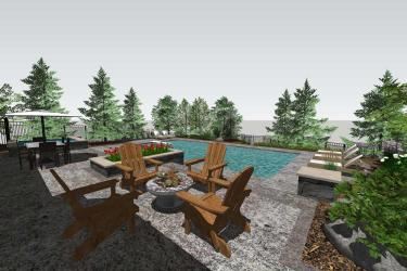 3d backyard rendering