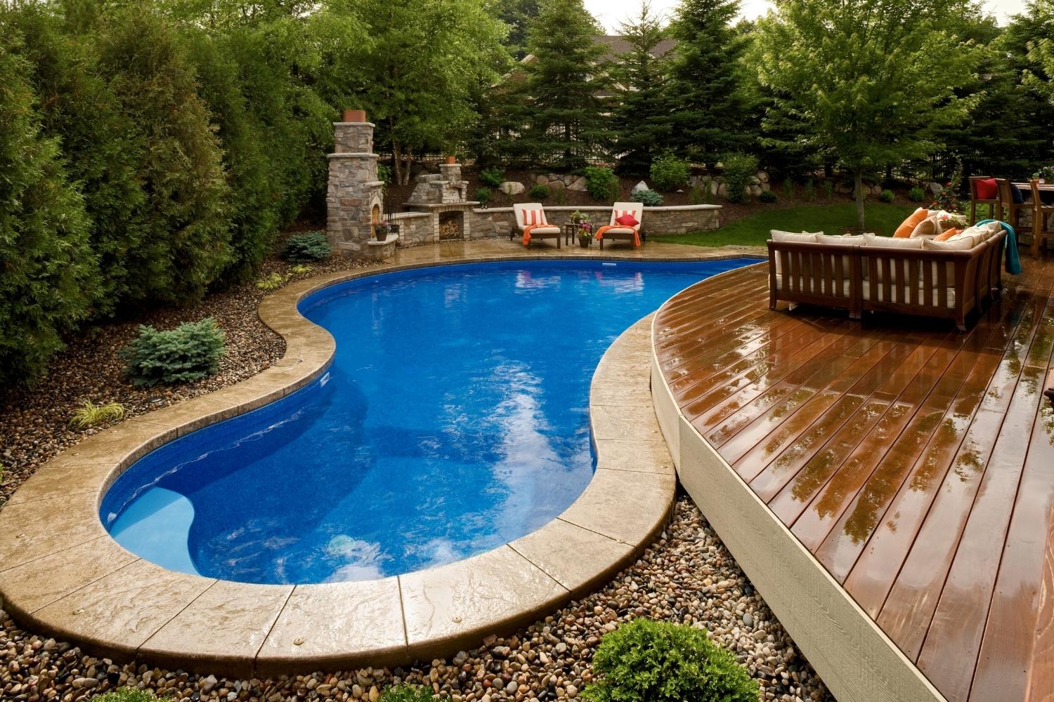 custom swimming pool and deck